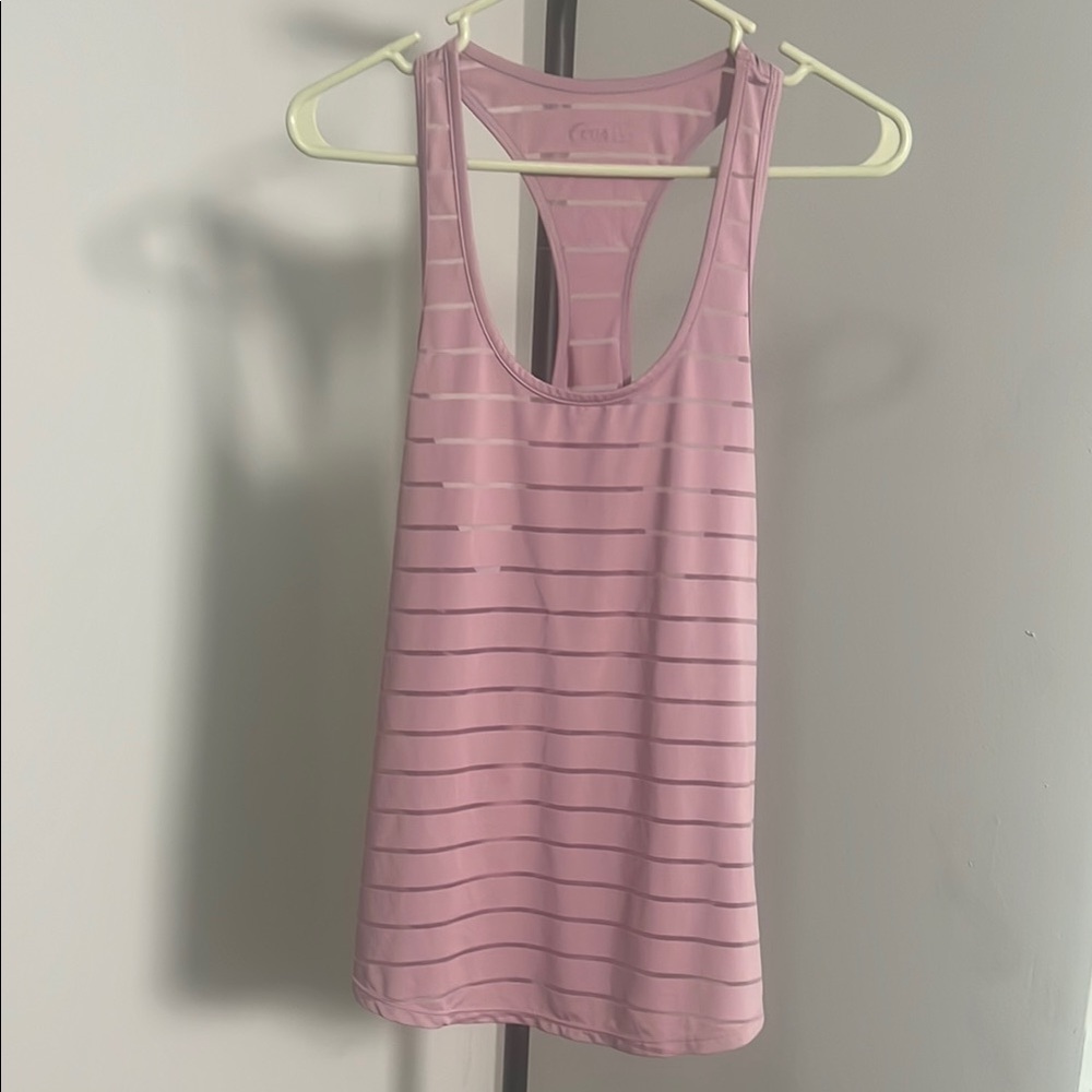 ZYIA Pink and White Sleeveless Tank Top